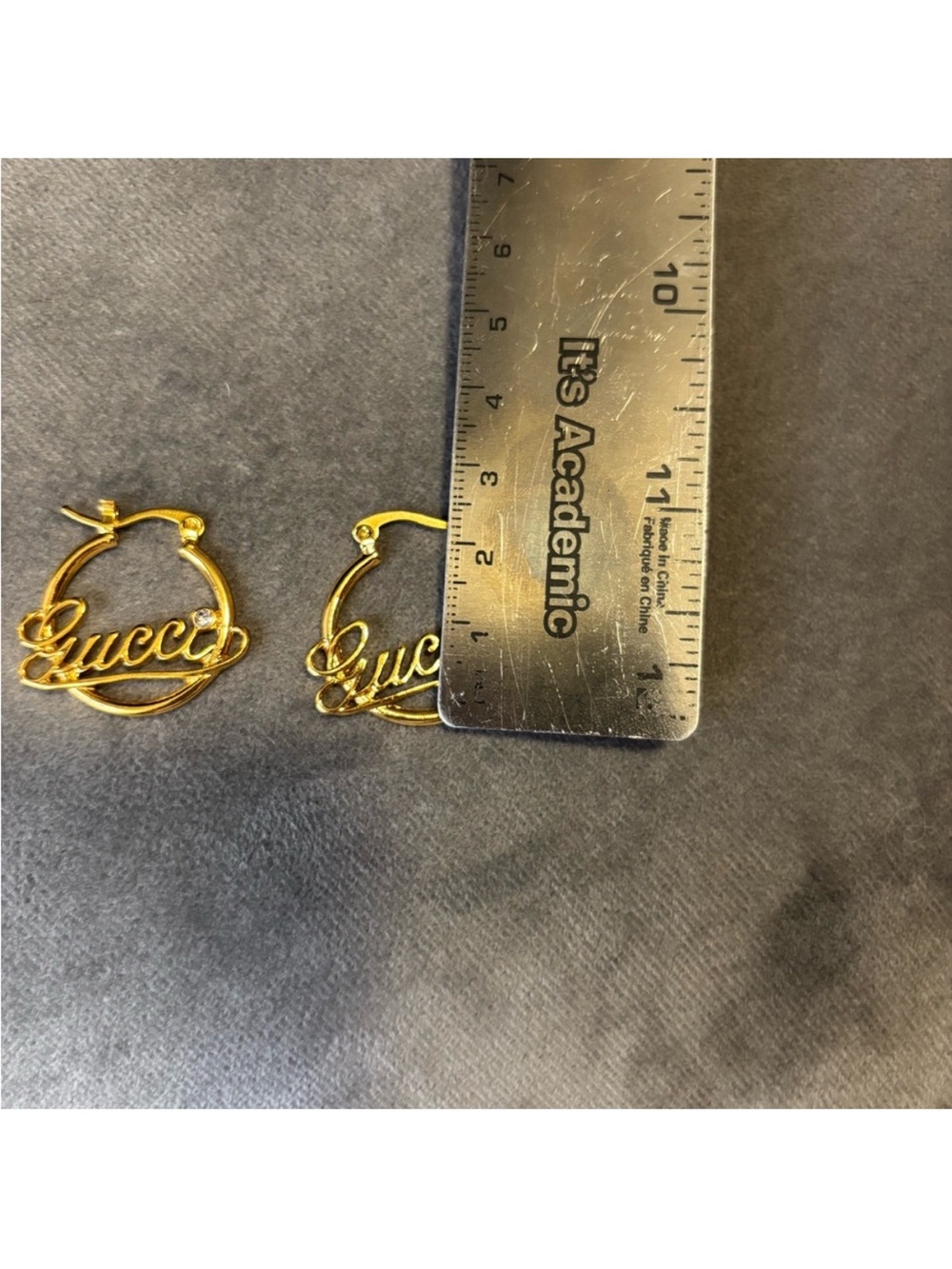 Gucci Small Script Hoop Earrings - Picture 6 of 8